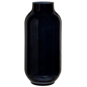 ALESSANDRA - Vase en verre noir H28