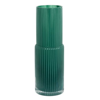 NATALIA - Vase en verre recyclé strié vert H27