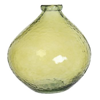 REDONNEL - Vase en verre vert clair H28