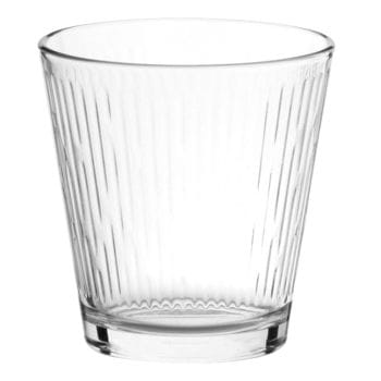 Lote de 6 - Vaso de cristal estriado transparente