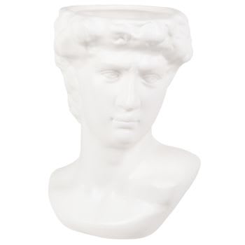 APOLLON - Vela perfumada em copo de dolomite branco com forma de rosto