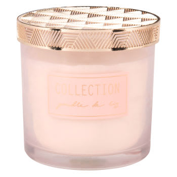 CLASSIQUE - Vela perfumada em copo de vidro cor-de-rosa com metal dourado 350g