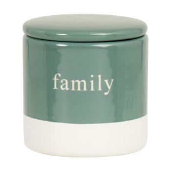 Lote de 2 - Vela perfumada en tarro de cerámica blanca y verde
