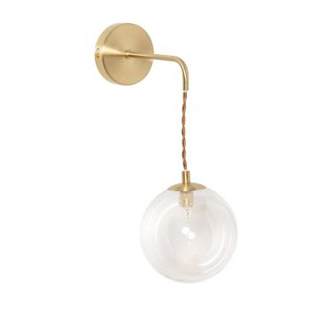 Madusan - Verguld metalen wandlamp met glazen bol