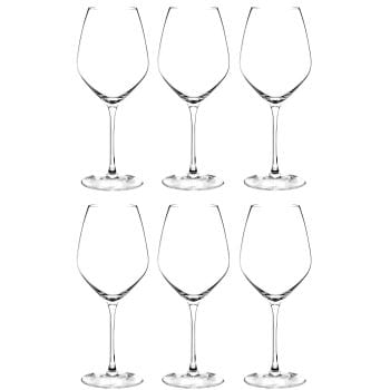 Lot de 6 - Verre à vin en verre transparent