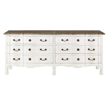 Versailles - Commode double 6 tiroirs blanche