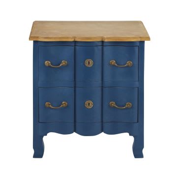 Versailles - Table de chevet 2 tiroirs bleue