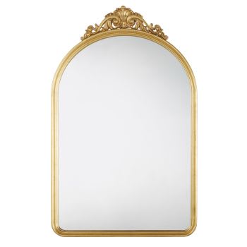 VICKY - Specchio con modanature in legno di pino dorato 90x141 cm