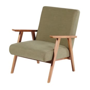 Hermann - Vintage fauteuil met kakigroene bekleding