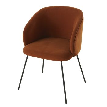 Wanda Business - Sessel für die gewerbliche Nutzung mit orangerotem Samtbezug
