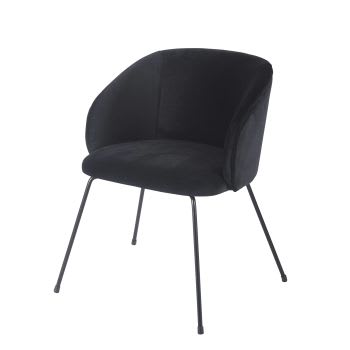 Wanda Business - Zwarte fluwelen fauteuil