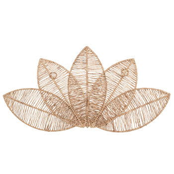 SOLEDAD - Wanddeko Blätter aus Jutegeflecht, 69x36cm