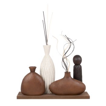 YULARU - Wanddeko Vasen, braun, beige und schwarz, 45x60cm