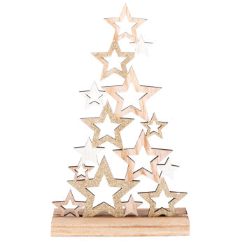 Set aus 2 - Weihnachtsdeko, Tannenbaum aus Sternen