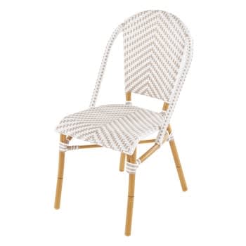 Kafe Business - White/Beige Woven Resin Professional Garden Chair H88