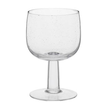 Wijnglas van transparant bubbelglas H13