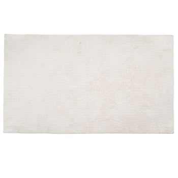 CASELLE - Wit tapijt van getuft gerecycleerd katoen 90 x 150 cm