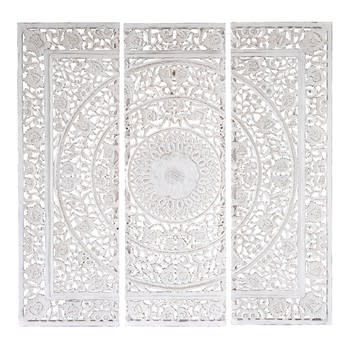 Andaman - Wit uitgehouwen drieluik-schilderij 150x150