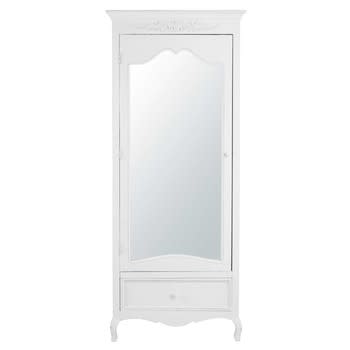 Elisa - Witte spiegelkast met 1 deur en 1 lade