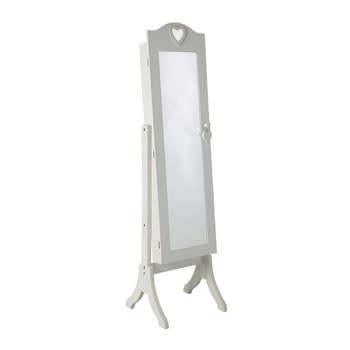 Valentine - Witte staande spiegel met opbergmogelijkheden 42x160