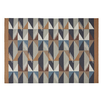 Wollen tapijt met meerkleurige grafische motieven 140 x 200 cm