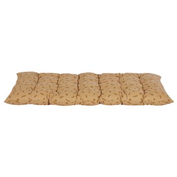YUMA - Colchón de suelo acolchado de algodón y lona con motivos marrones, 60x120