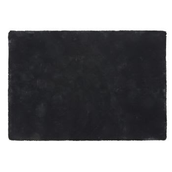 Zwart shaggy tapijt van imitatiebont, 160x230
