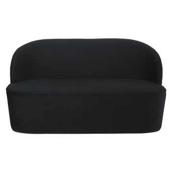 Blackhill Business - Zwarte fluwelen zitbank met 2/3 zitplaatsen voor professioneel gebruik