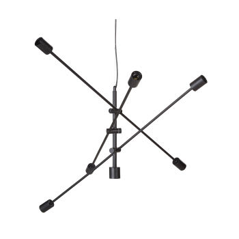 Zwarte metalen hanglamp met 3 armen