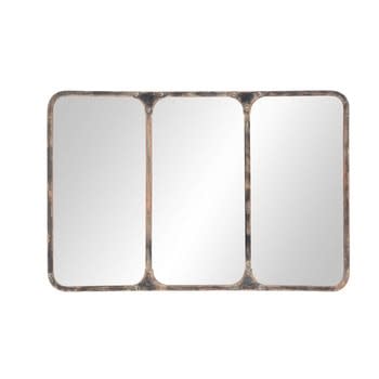 Titouan - Zwarte metalen industriële spiegel, 106x72