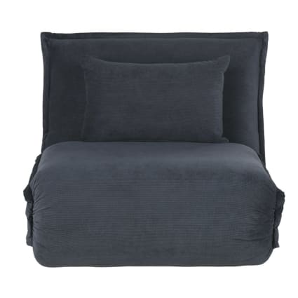 1-Sitzer-Sofa Clic-Clac mit anthrazitgrauem Cordsamtbezug Hallen