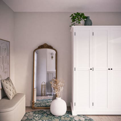 Armario blanco 4 puertas 170 cm Barbade | Maisons du Monde