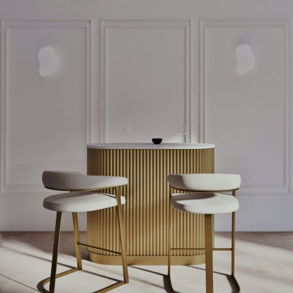 Barstuhl, beige und goldfarben, H66cm Warren