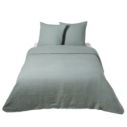 Bedlinnen van gewassen smaragdgroen linnen 240x260 Jade