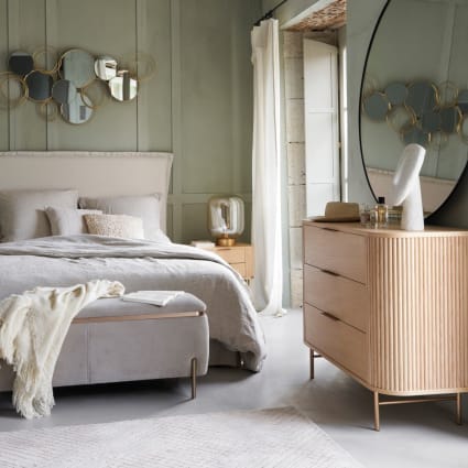 Bett-Kopfteilbezug 140cm aus grobem Leinen Morphee