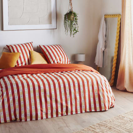 Ambiante Cotton Uni dekbedovertrek - 200x200/220 - Oranje | Leen Bakker