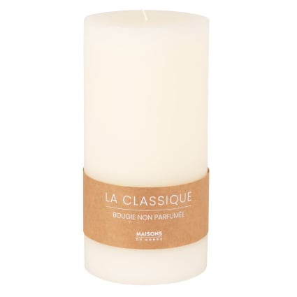 Lot De 6 Bougies Blanches Longues Cylindriques 20 Cm - Sans Odeur