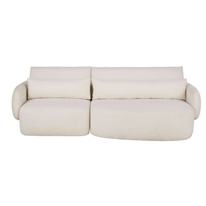 Maisons du Monde — Maisons du Monde — Bayma - Canapé 3/4 places en tissu recyclé beige — photo produit
