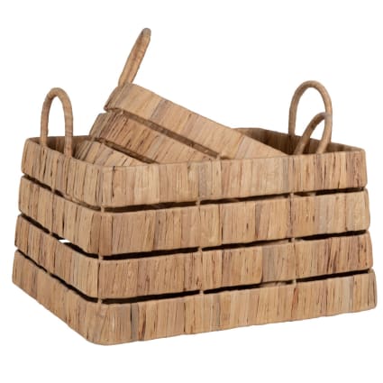 BLUEWEST Set Da 6 Cesti Portaoggetti In Giacinto D'Acqua Intrecciato – Eleganti Ceste In Vimini Con Manici Per La Casa - 3