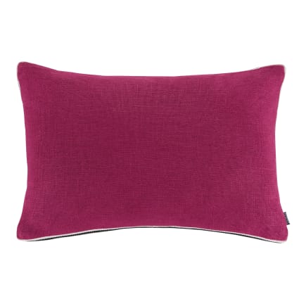 S4SASY Cuscino Decorativo Magenta Seta Dupion Ricamo Rilievo 45x45 Cm - Fodera Quadrata Artigianale Con Perline, Chiusura Invisibile
