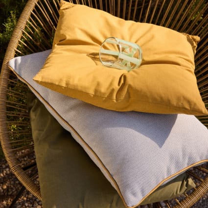 Foglie Copricuscino Giallo Senape 40x40cm - Atmosphera Créateur D'intérieur - Foto 2