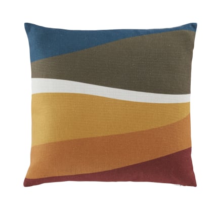 Federa Cuscino 40x40 Cm Ricamata A Mano – Giallo Senape Con Specchi E Motivo Luna E Stella – Stylo Culture
