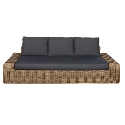 Divano da giardino 3/4 posti in resina intrecciata riciclata