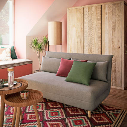 Divano Letto Pieghevole In Memory Foam E Lino Grigio | 185x76x63 Cm | Convertibile In Chaise Longue E Materasso