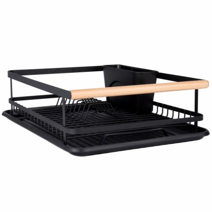 Egouttoir à vaisselle en métal avec plateau dish (doré