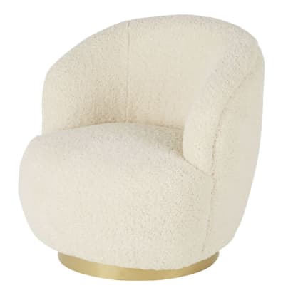 Fauteuil pivotant imitation fourrure écrue Pulp Maisons du Monde
