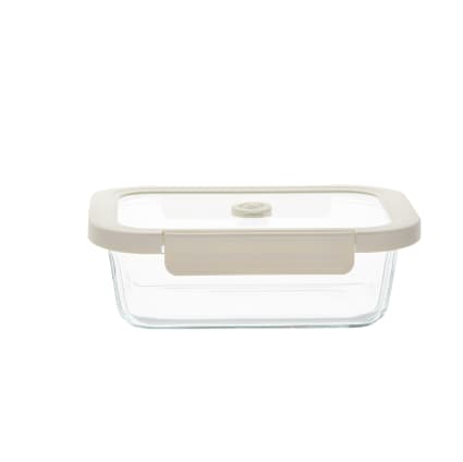 Glasdose mit Deckel, beige Calixte