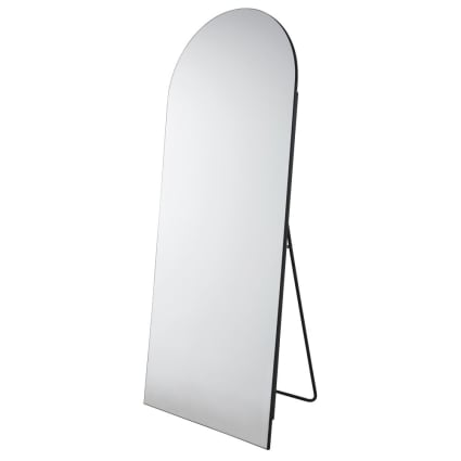 Boogspiegel over de volledige lengte – 180 x 100 cm zwart metalen frame, staande spiegel en spiegel voor wandmontage - België