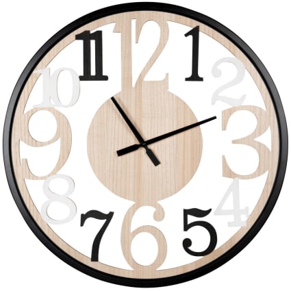 Horloge Murale Vintage En Plastique Marron - Mouvement Quartz - Neuf