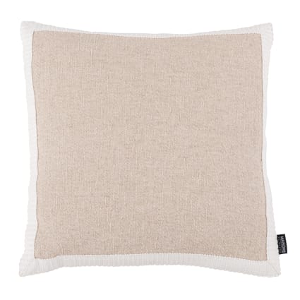 Kissenbezug aus Leinen, beige mit borte 40x40 Inac